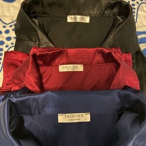 Women's Satin Pajama Set - Black, Red, and Blue